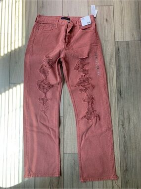Dusty Rose Distressed Baggy Jeans AERO